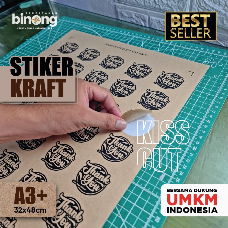 Jual Cetak Stiker Kraft A Plus Kiss Cut Murah Print Stiker Label