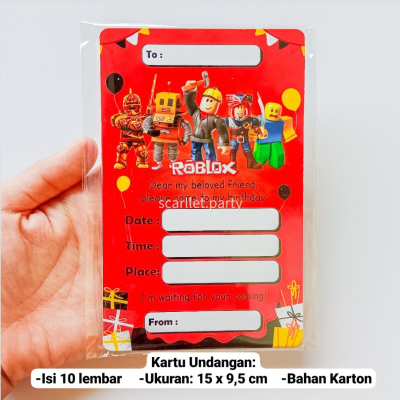 Jual Kartu Undangan Ultah Isi Roblox Boy Girl Invitation Card Happy