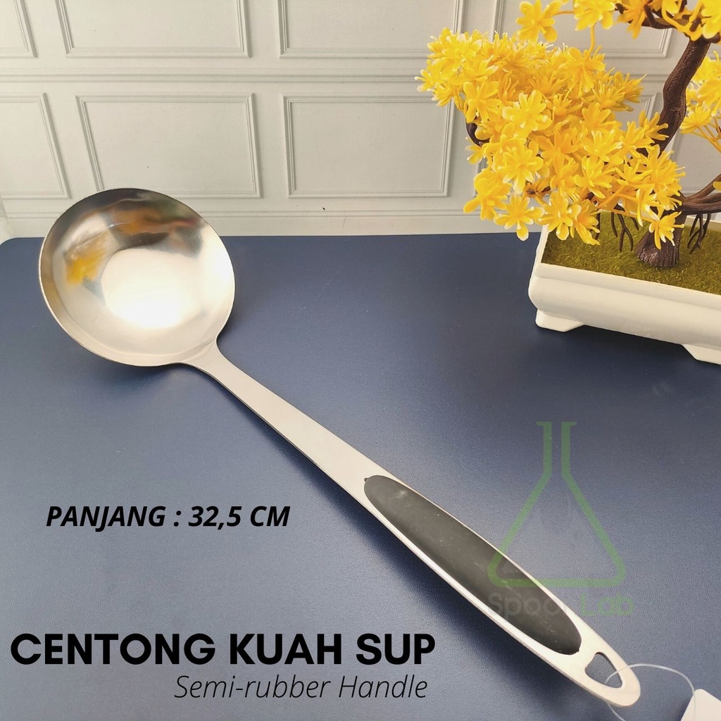 Jual Centong Kuah Sup Sayur Bakso Stainless Tebal Gagang Panjang Cm