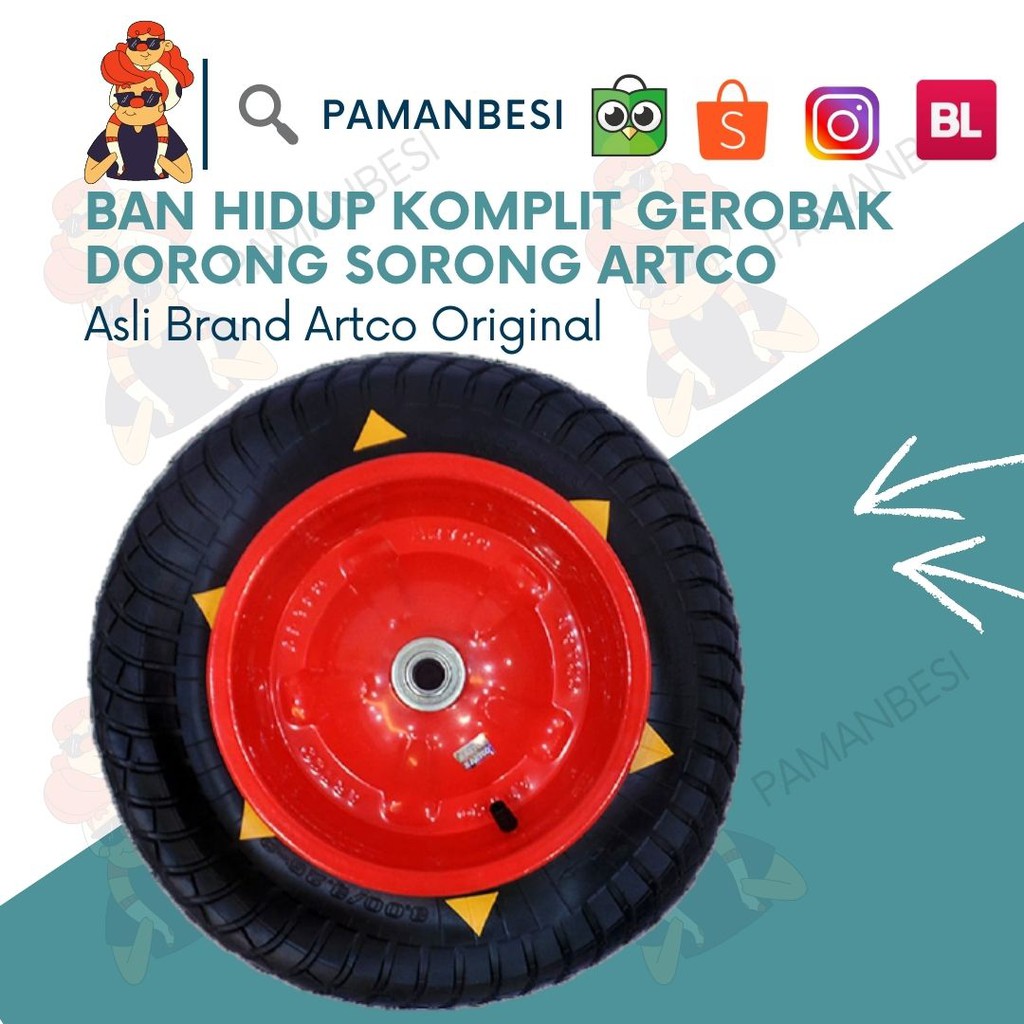 Jual Ban Hidup Komplit Gerobak Dorong Sorong Artco Original Shopee