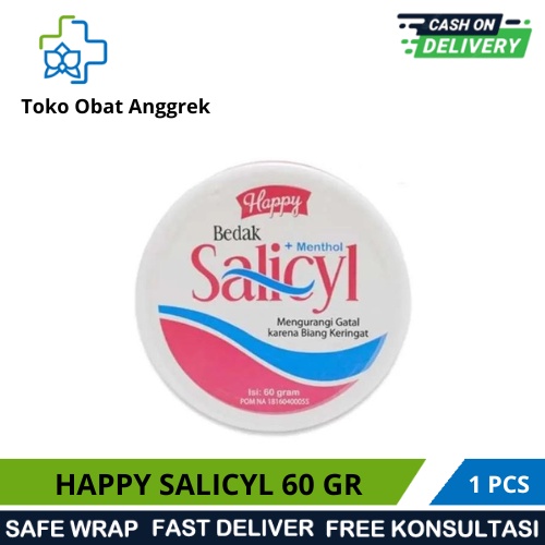 Jual HAPPY SALICYL MENTHOL 60 GR BEDAK GATAL BIANG KERINGAT ALERGI