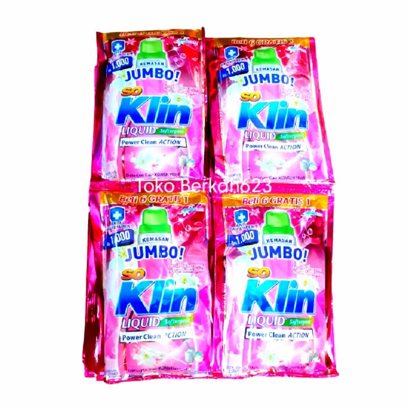 Jual SOKLIN LIQUID JUMBO 1 Renceng Isi 6 1 Sachet 1000 Detergen