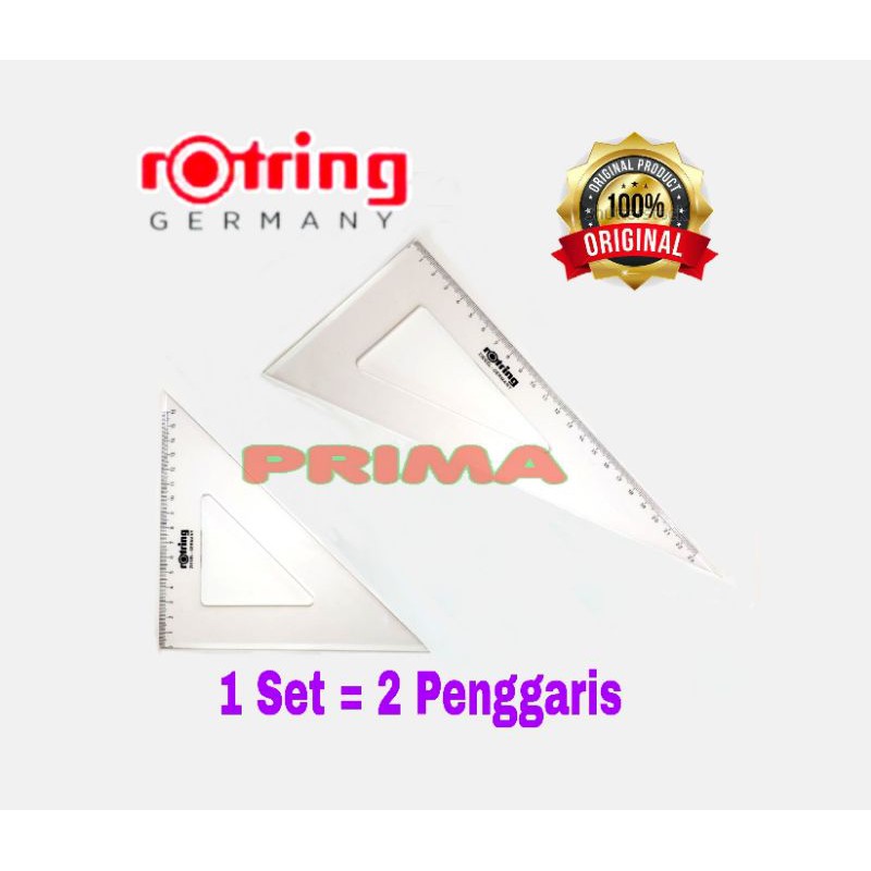 Jual Penggaris Segitiga Rotring Asli Jerman Set Isi Bh Cm Dan Cm