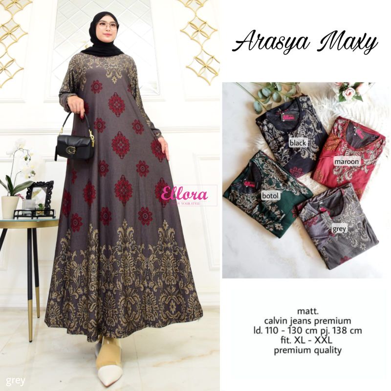 Jual Gamis Jumbo Rumbai Arasya Maxy Dress Jumbo Diana Premium Premium