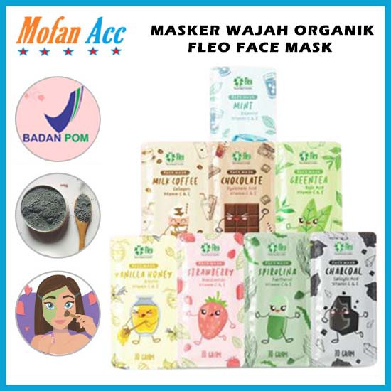 Jual Masker Wajah Organik FLEO Face Mask 10Gr Bubuk Powder Original