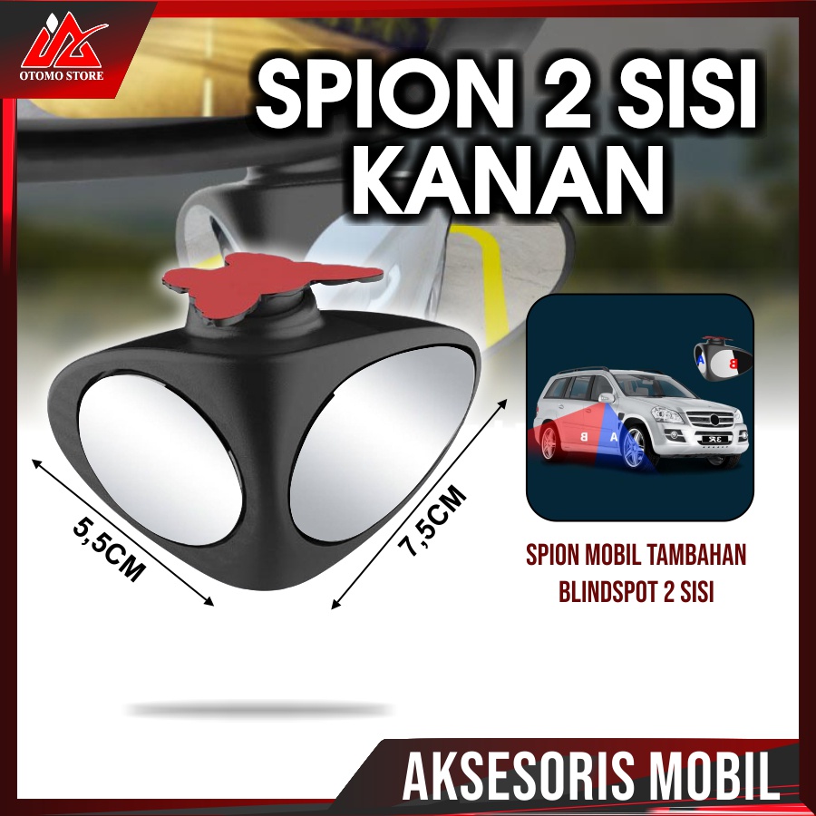 Jual SPION 2 SISI KANAN Kaca Spion Tambahan Mobil Cembung 2 Sisi Tempel