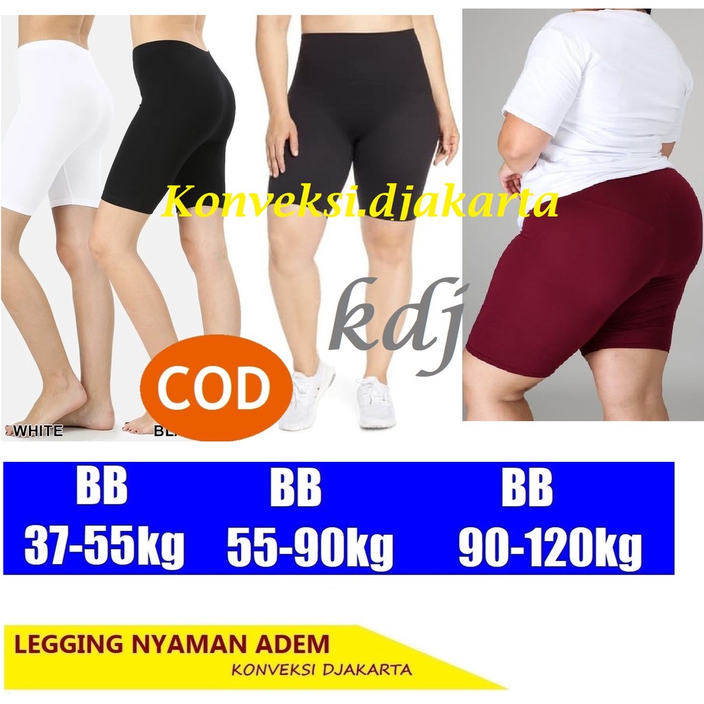 Jual Leggings Shot Short Strit Pendek All Size Slim Jumbo