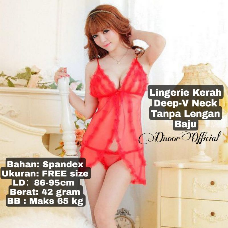 Jual Lingerie Set Sexy Bahan Lace Transparant Baju Dinas Seksi Kado