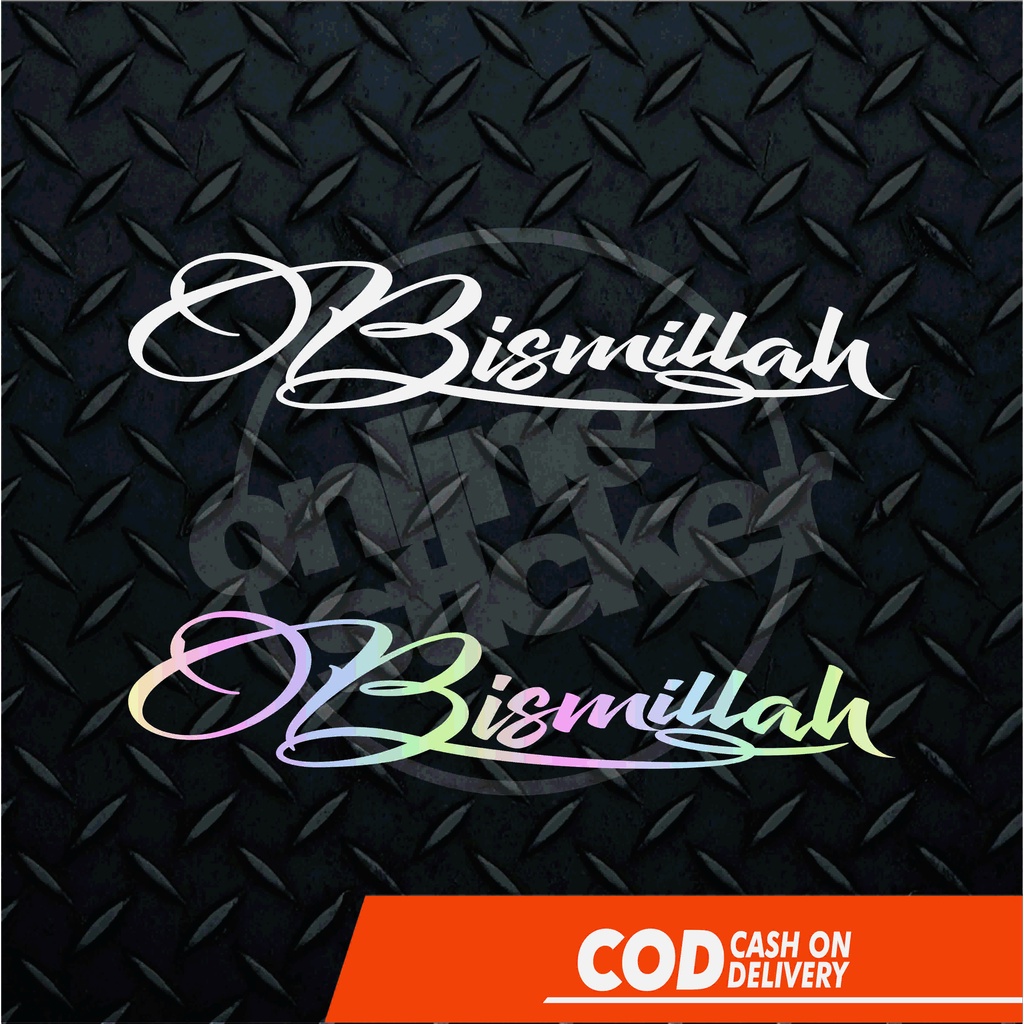 Jual Sticker Bismillah Latin Simple Untuk Kaca Depan Mobil Pickup