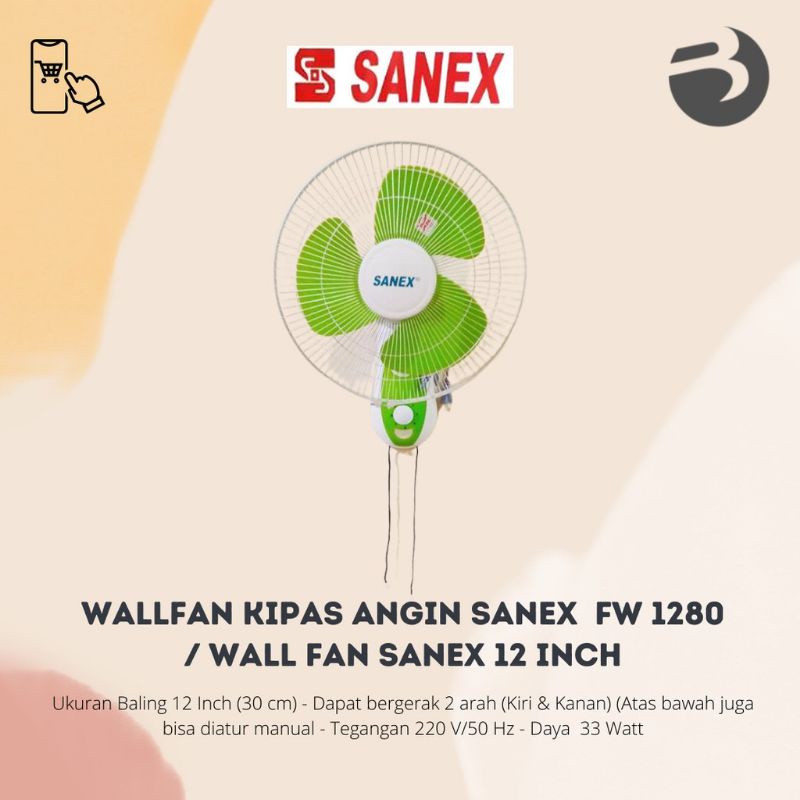 Jual Wall Fan Sanex Inch Kipas Angin Dinding Sanex Inch Shopee