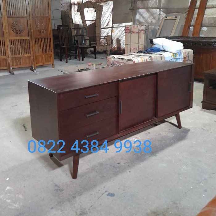 Jual Bufet Tv Kayu Jati Meja Cabinet Credenza Minimalis Laci Bedside