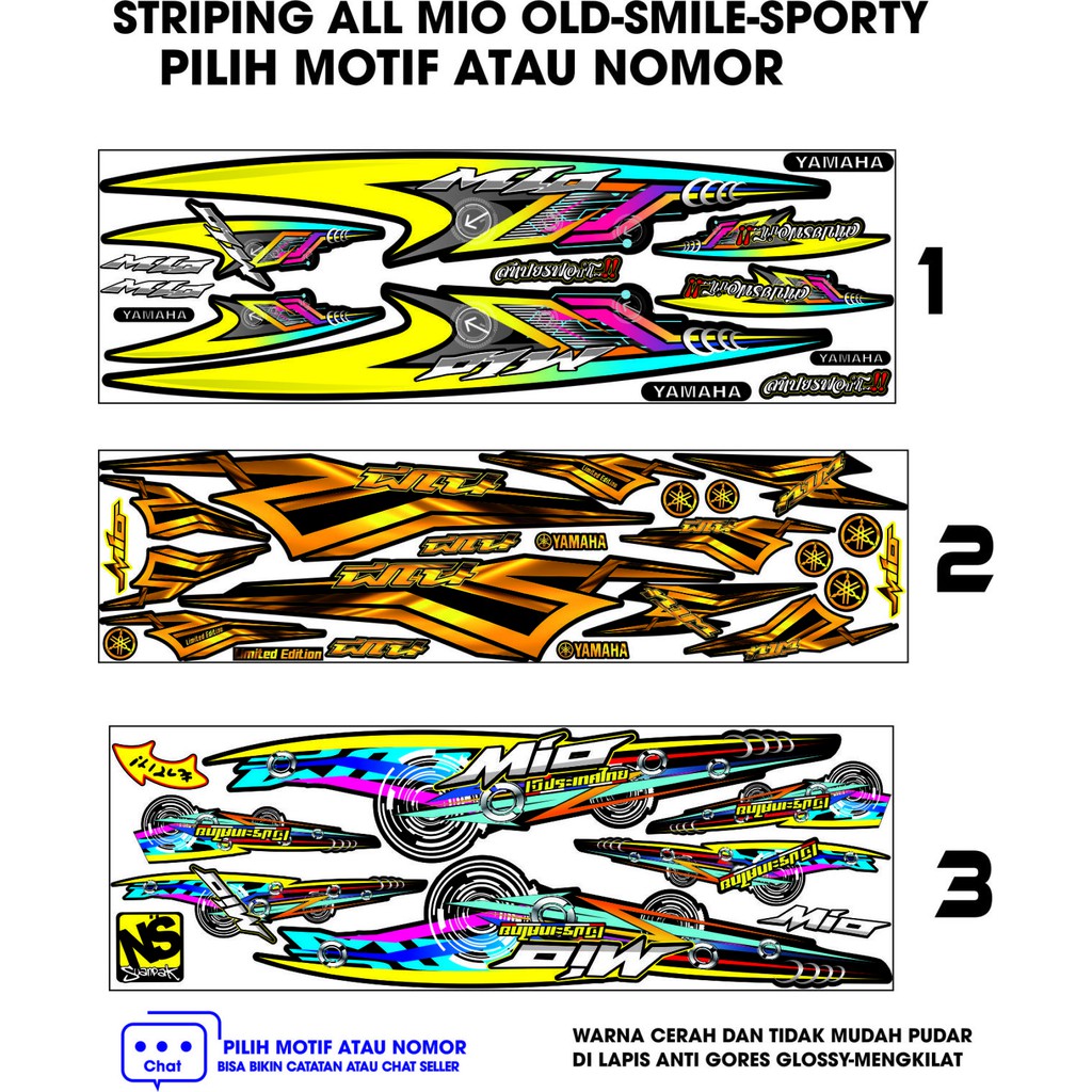 Jual Stiker Variasi Striping Motor Yamaha Mio Thailook Striping