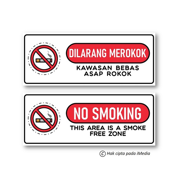 Jual Stiker Dilarang Merokok Sticker No Smoking Stiker Peringatan