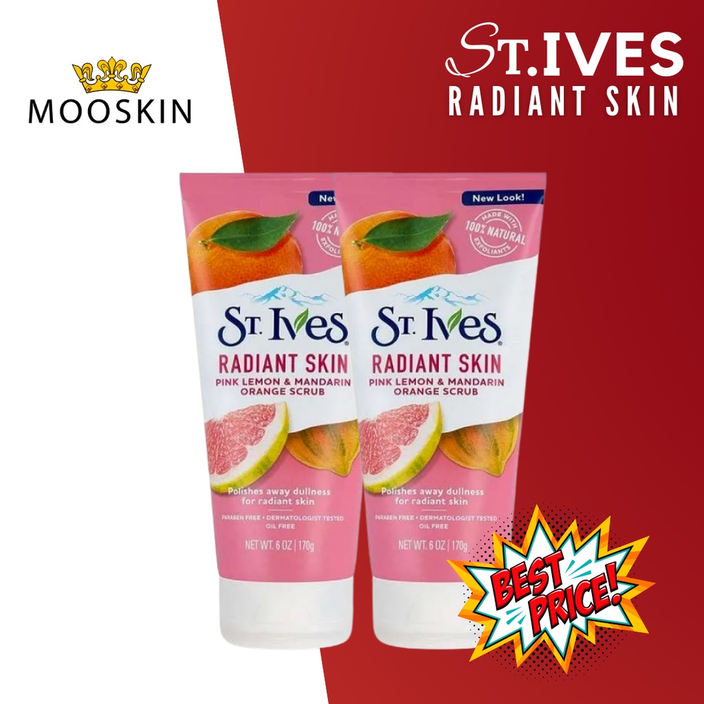 Jual St Ives Radiant Skin Pink Lemon Mandarin Orange Face Scrub 170g