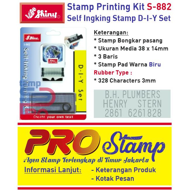 Jual Stempel Printing Kit Stempel Bongkar Pasang SHINY S 882 Set