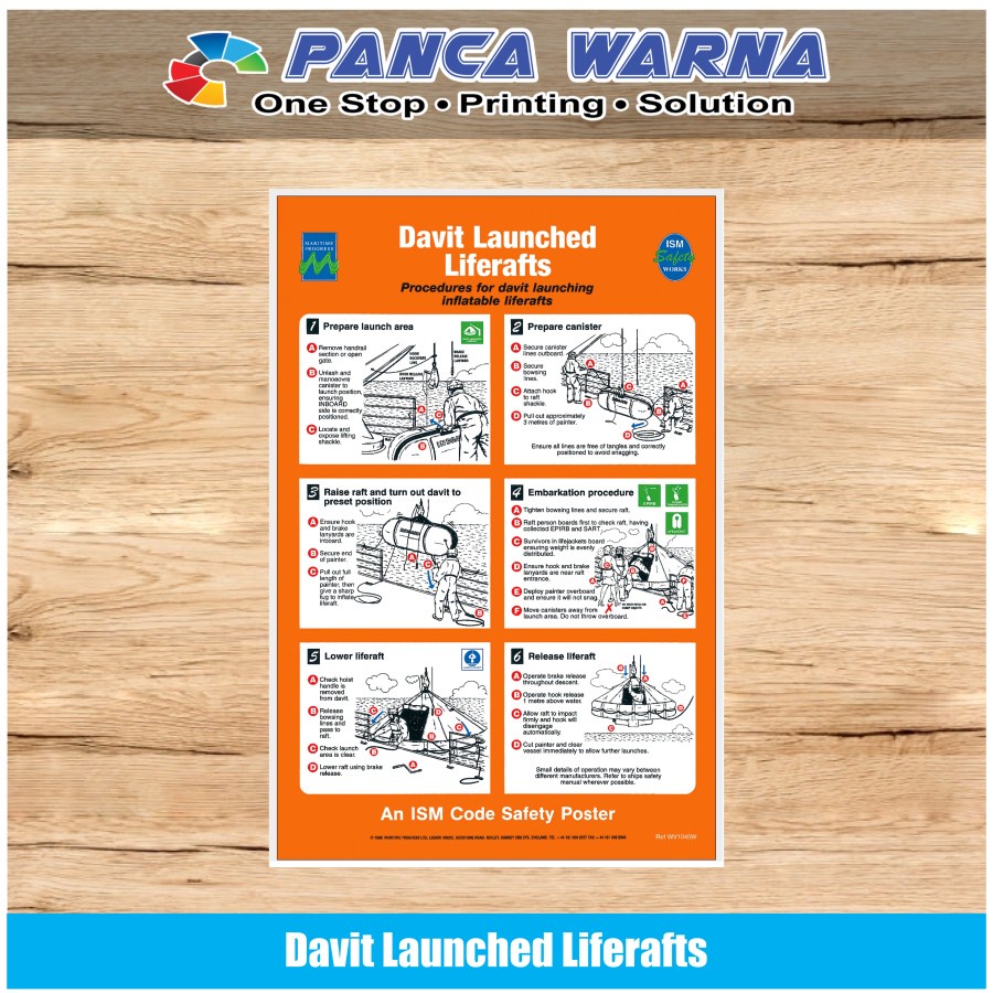 Jual Stiker Kapal Safety Sign Davit Launched Liferafts Ism Perkapalan