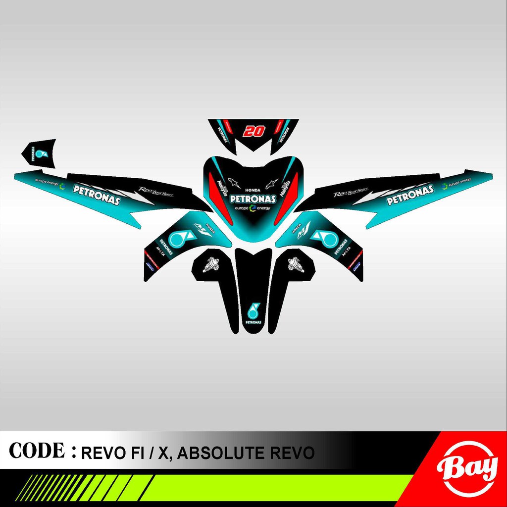 Jual Decal Stiker Motor REVO X FIT ABSOLUTE REVO REVO FI PETRONAS