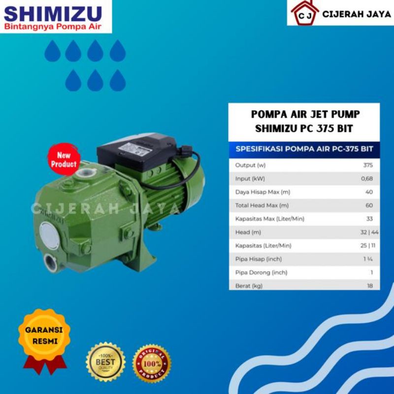 Jual Pompa Air Jet Pump Shimizu Pc Bit Sumur Dalam Ori Polos Pc