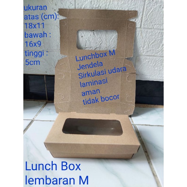 Jual Lunch Box M Kraft Coklat Berjendela Kaca Plastik Bisa Untuk Dus