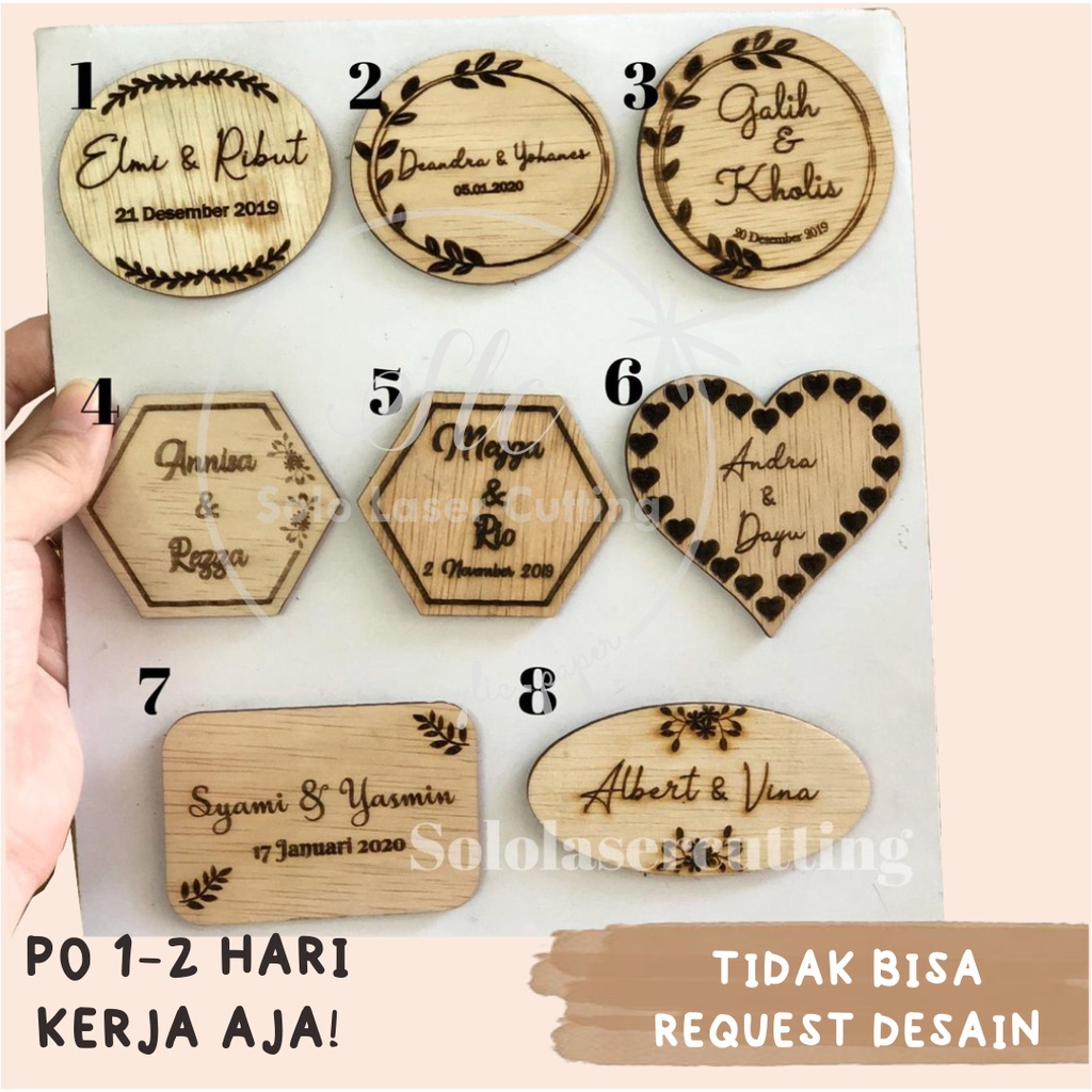 Jual Nama Kayu Custom Decorasi Mahar Scrabbook Name Tag Kayu Nama