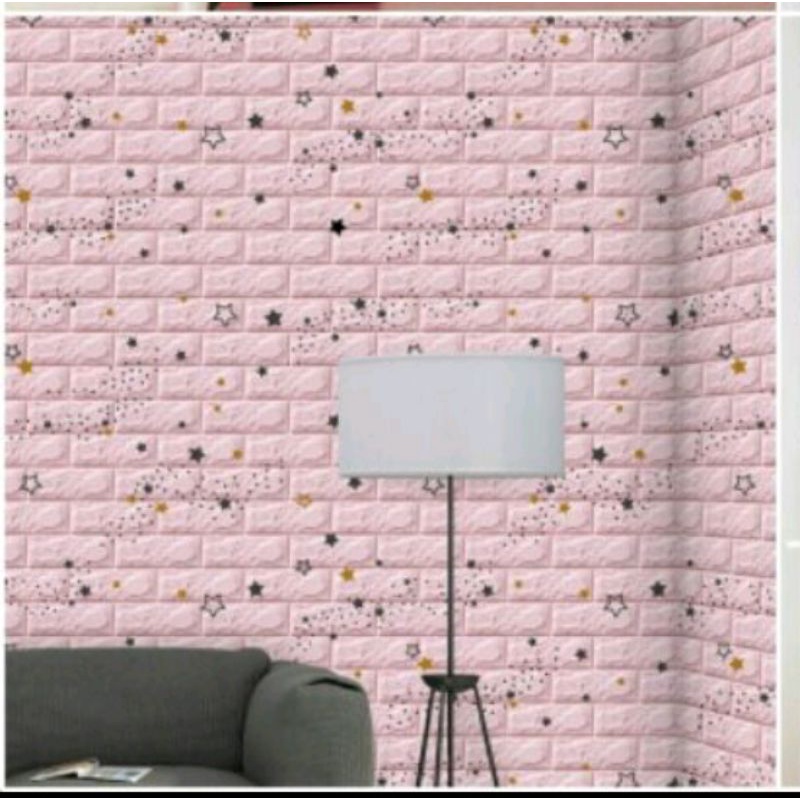 Jual Brick Foam Wallpaper Dinding 3D Foam Brick Motif Kartun Keropi