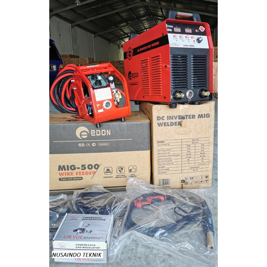 Jual EDON MIG 500 MESIN LAS TRAFO LAS INVERTER LAS PLUS WIRE FEEDER