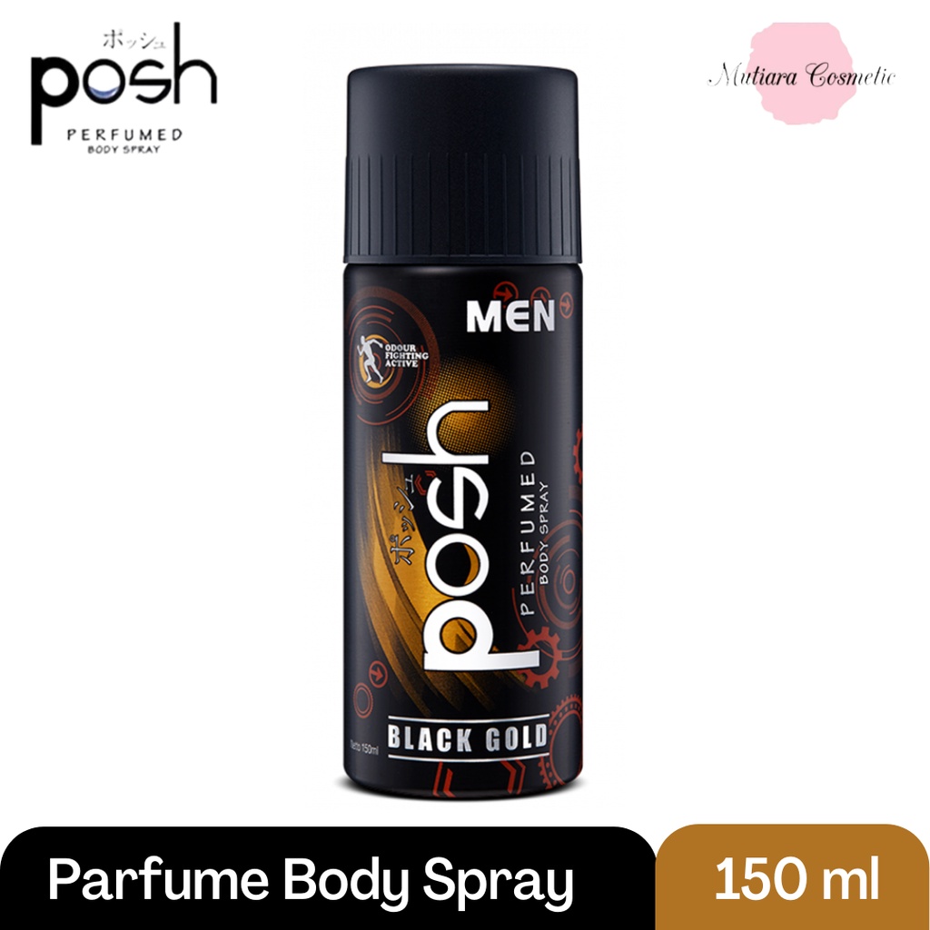 Jual Posh Men Body Spray Black Gold 150 Ml Shopee Indonesia