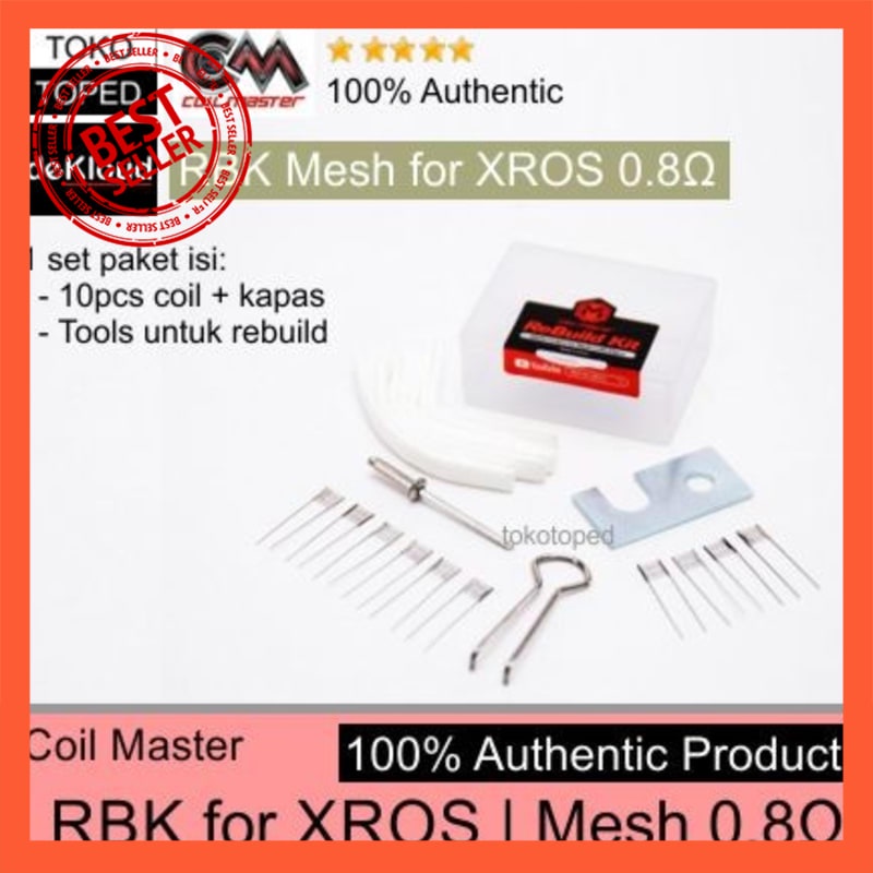 Jual RBK For XROS Mesh Coil 0 8 Ohm Coil Master Rebuild Kit Shopee