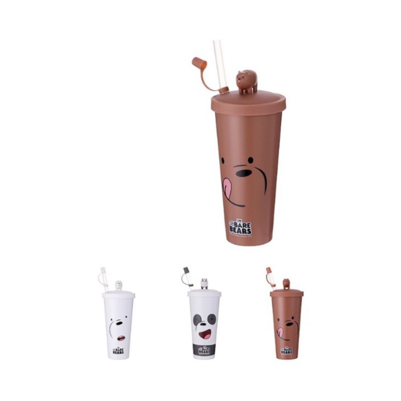 Jual Tumbler Botol Minum With Straw Dengan Sedotan Miniso We Bare Bears