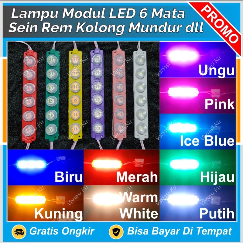 Jual LAMPU LED MODUL KOLONG 6 MATA PANJANG TERANG MULTIFUNGSI SEIN REM