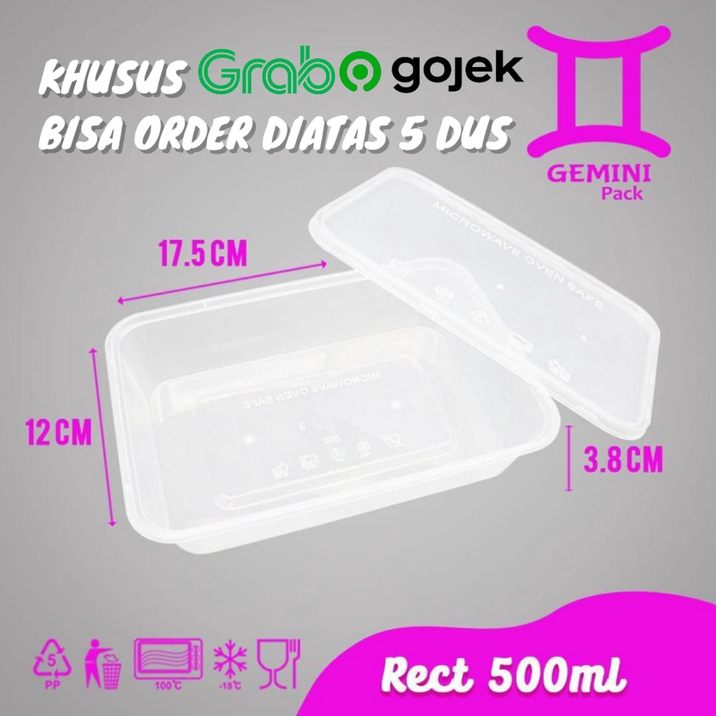 Jual Thinwall Kotak Makan Plastik Rect Ml Pcs Dus Gojek Grab