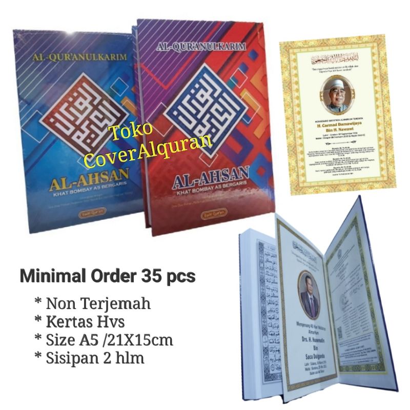 Jual Alquran Sisipan Selip Hari Hvs Wakaf Quran Murah Custom Cetak