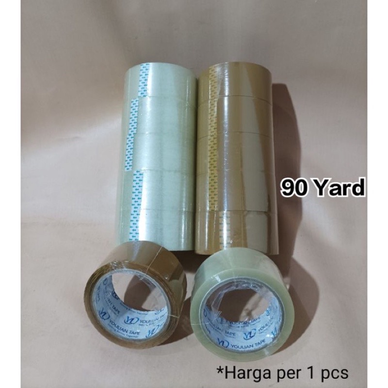 Jual Lakban Bening 100 Yard Isolasi Selotip Clear Tape 45mm Daya