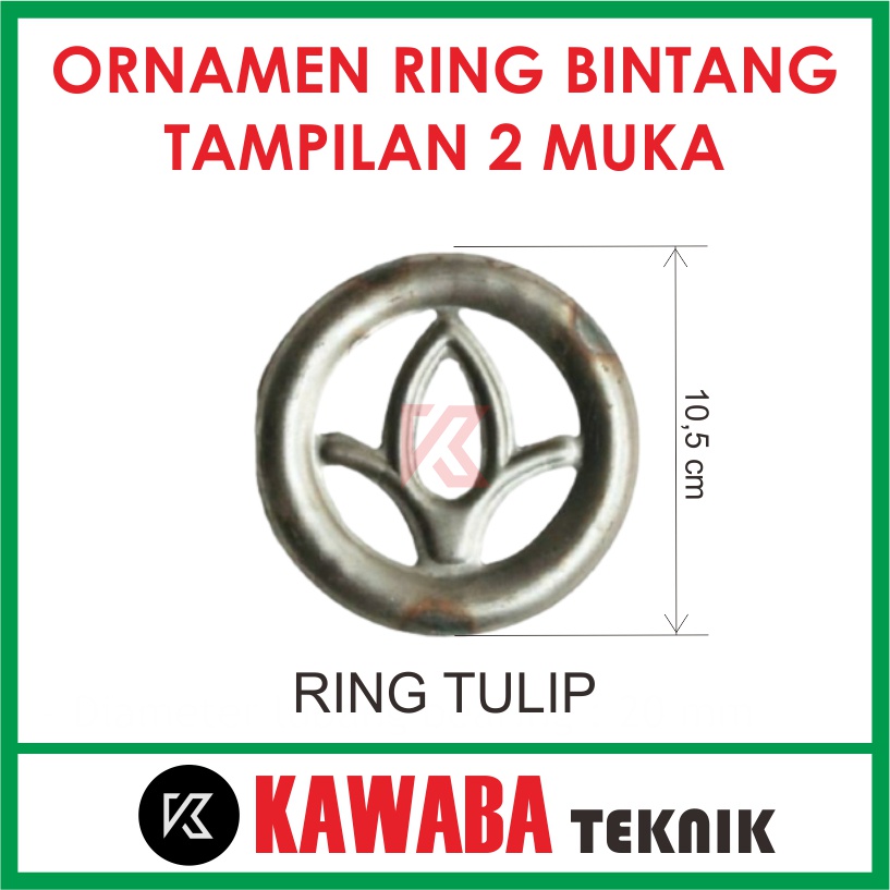 Jual Ornamen Aksesoris Pagar Ring Bintang Besi Plat Tampilan 2 Muka