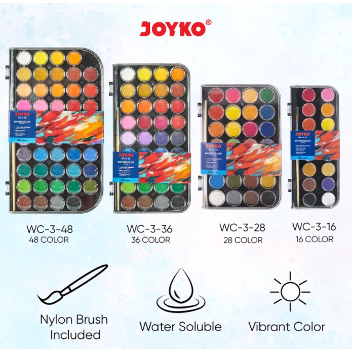 Jual Watercolor Set Cat Air Joyko WC 3 16 Warna Shopee Indonesia