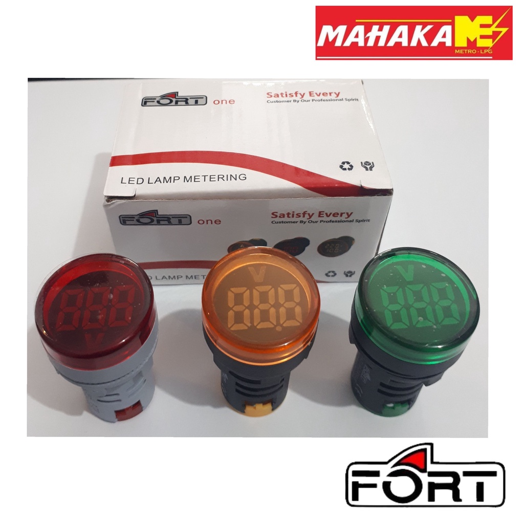 Jual Pilot Lamp Led Volt Meter Indikator D 22mm 220V Fort Shopee