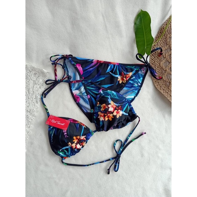 Jual Best BK 3301R XO BUNGA BIRU HIJAU BIKINI PANTAi SEGITIGA WITH