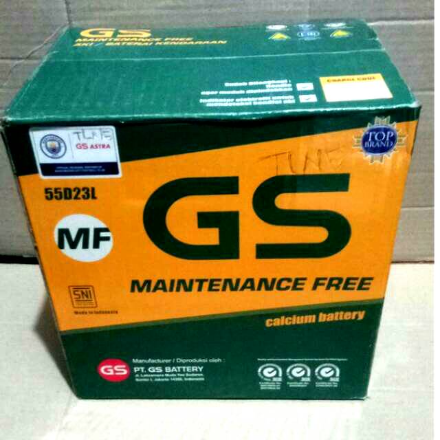 Jual Aki Accu Kering GS MF 55D23L 60 AH Innova Fortuner Bensin Camry