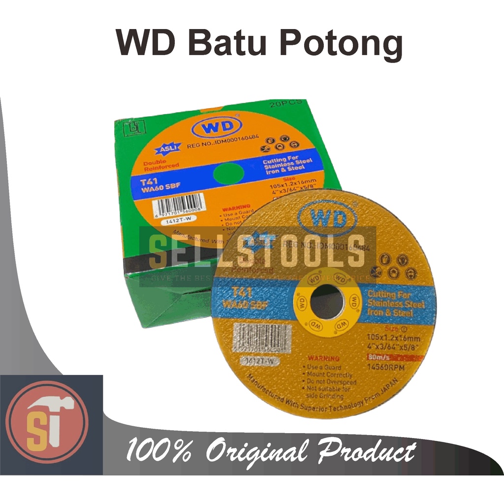 Jual WD Batu Gurinda Gerinda Potong Besi Mata Cutting Wheel WD 4 X 1 2