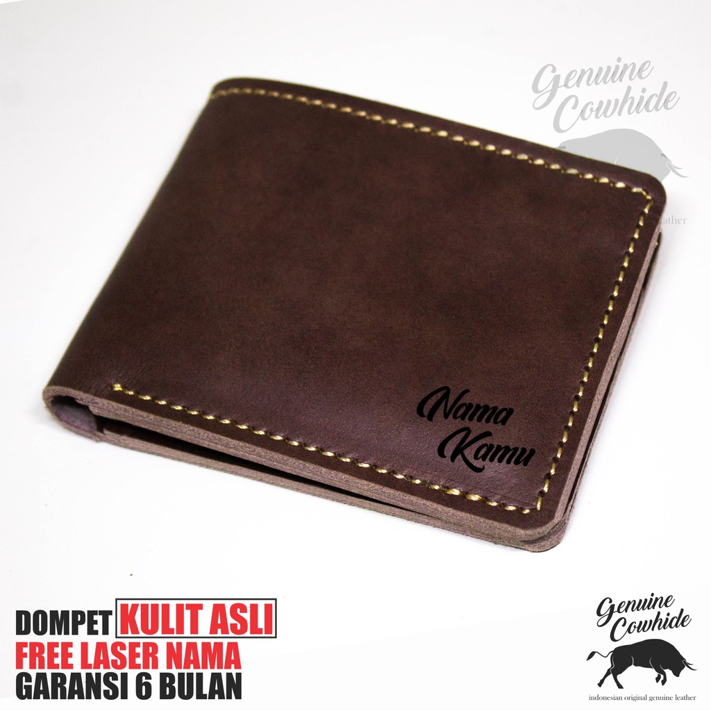 Jual Dompet Pria Kulit Asli Model Vintage Jenis Pull Up Leather