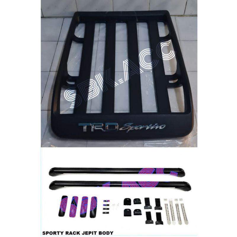 Jual Paket Roof Rack Mobil Trd Sportivo Dan Cross Bar Crossbar Jepit