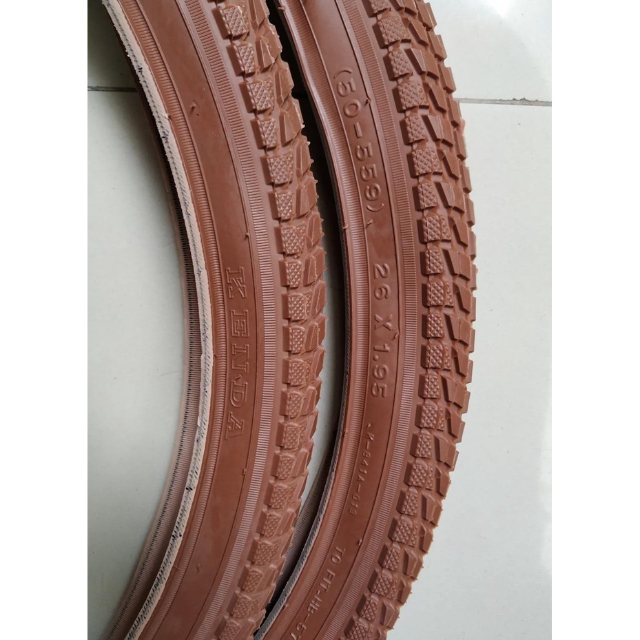 Jual Ban Luar Sepeda Kenda 26 X 1 95 Coklat Special Design Shopee