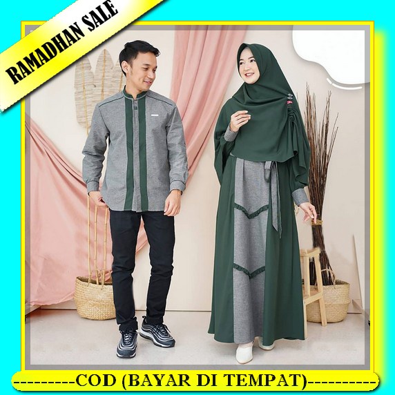 Jual Baju Couple Lebaran Kapel Maxi Dress Kemeja Pasangan Keluarga Pria