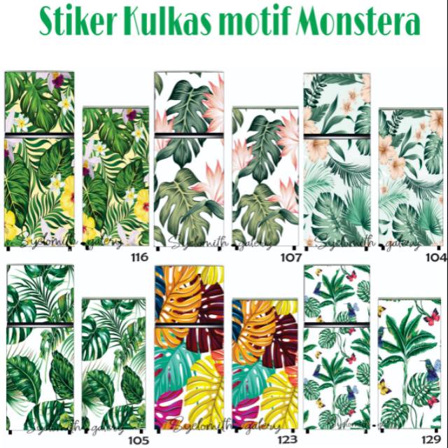 Jual Stiker Kulkas Motif Monstera Stiker Kulkas Pintu Dan Pintu