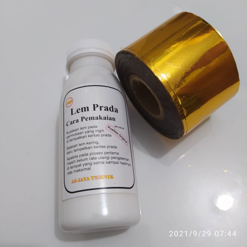 Jual Lem Prada 100 Grm Prada Emas 4 Cm X120 Mtr Shopee Indonesia