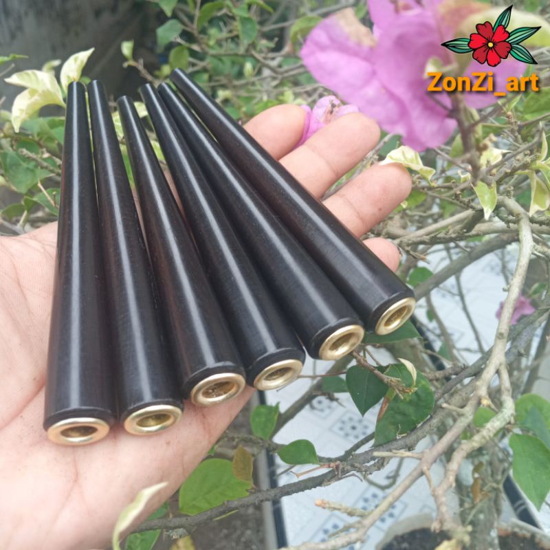 Jual Once Pipa Rokok Kayu Galih Kelor Hitam Motif Lurus 14cm Shopee