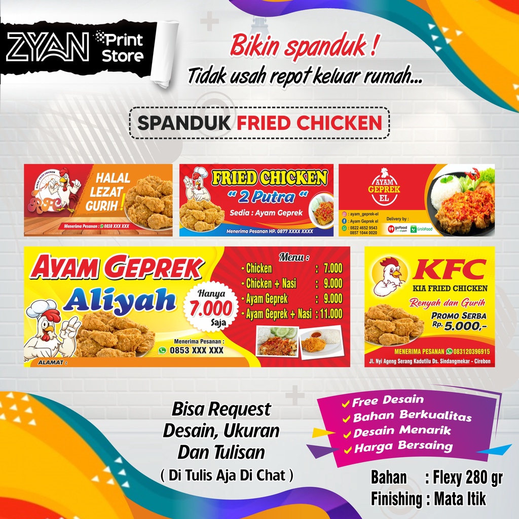 Jual Spanduk Banner Fried Chicken Shopee Indonesia