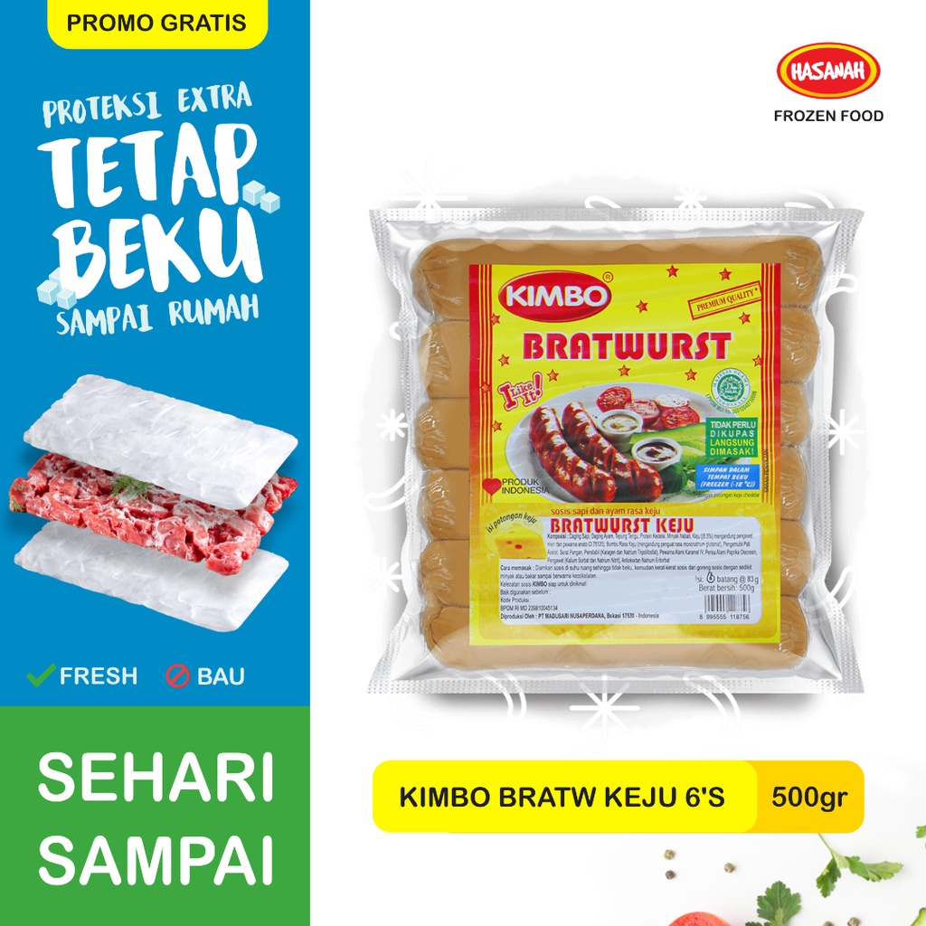 Jual Sosis Bratwurst Kimbo Keju Isi 6 500 Gr Sausage Frozen Food