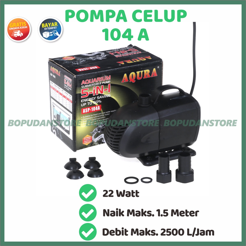 Jual Pompa Air Celup Kolam Ikan Hias Koi Aquarium Akuarium Aqura Asp