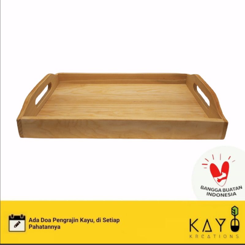 Jual Wooden Tray NAMPAN Kayu PINUS 35x25x4cm Kotak Hantaran Seserahan